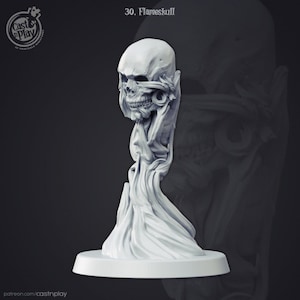 Flaming skull / dnd/ unpainted tiny