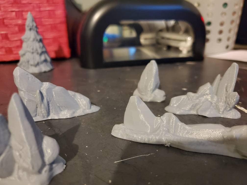 Ice terrain / rock terrain / 5 pieces / dnd 28 mm scale
