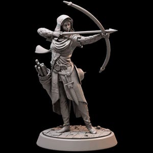 Weiblicher Mensch Waldläufer / D&D unbemalt mini