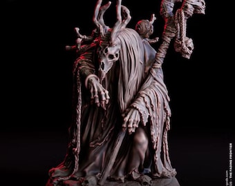 horned witch druid sorcerer / dnd unpainted mini