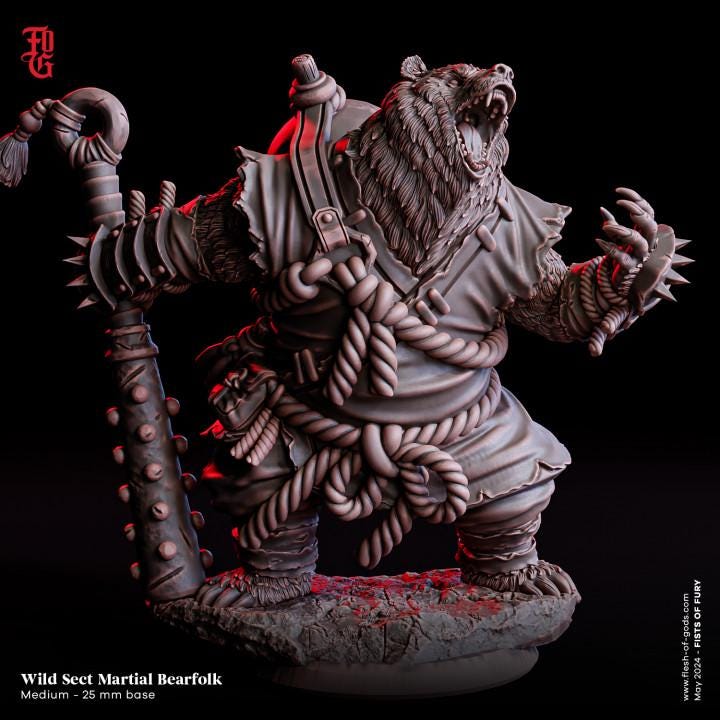 Kung Fu Bear Folk / Monk / Samurai / DND mini