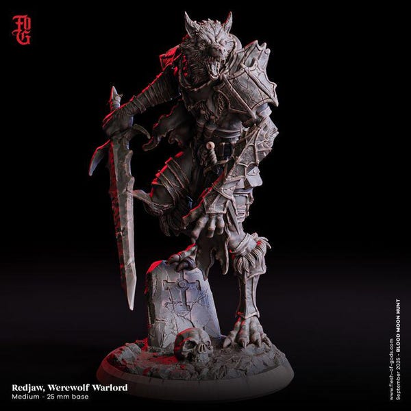 Werewolf Warlord / dnd unpainted mini