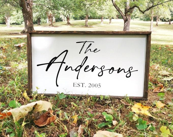 Personalized Family Name Wood Sign: Farmhouse Decor