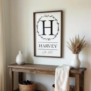 Personalized Farmhouse Wood Sign: Custom Family Name & Established Year