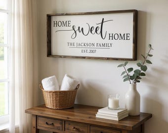 Personalized Farmhouse Sign, Custom Family Name & Est. Date Wood Decor, Wedding Gift