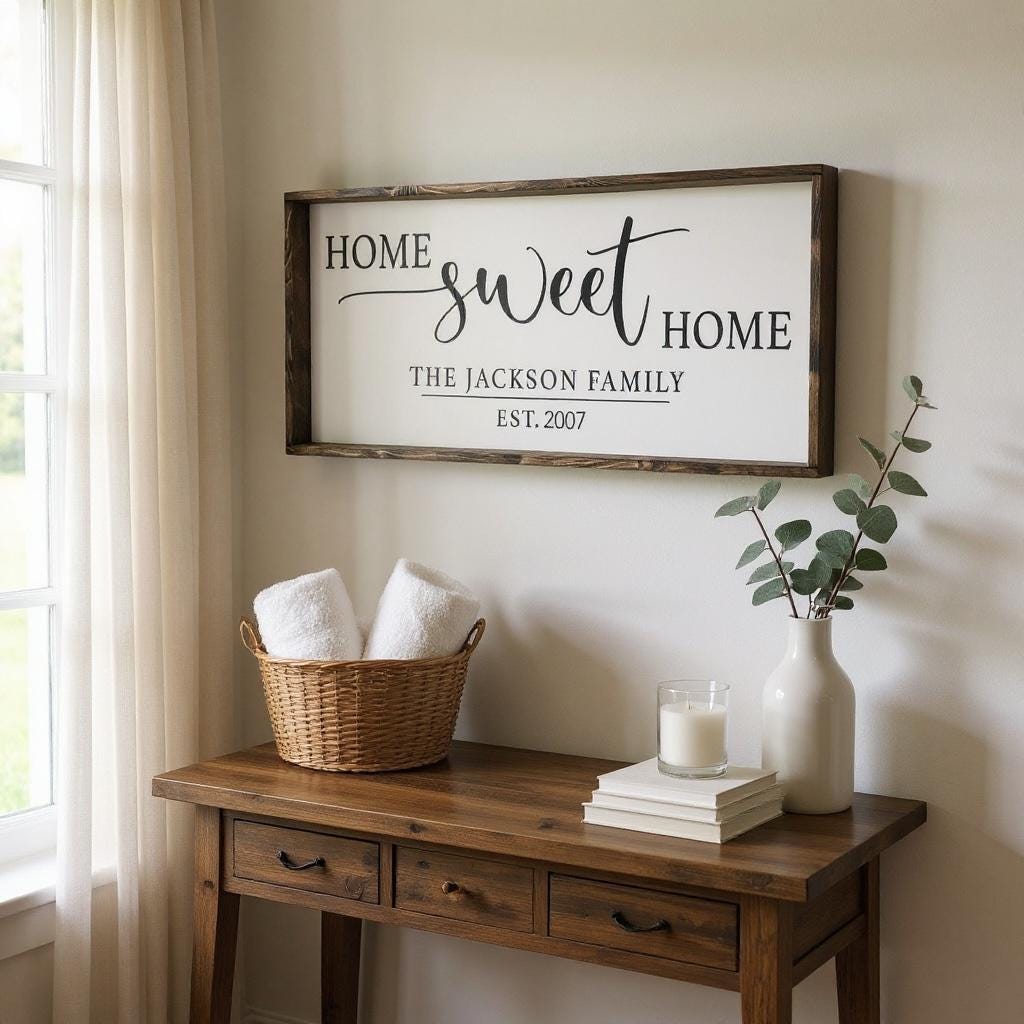 Personalized Farmhouse Sign, Custom Family Name & Est. Date Wood Decor ...