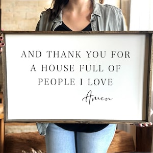 House Full of Love Sign, Farmhouse Blessing Decor, Thankful Home Sign, Farmhouse Prayer Sign, Grateful Home Decor, Christian Home Decor