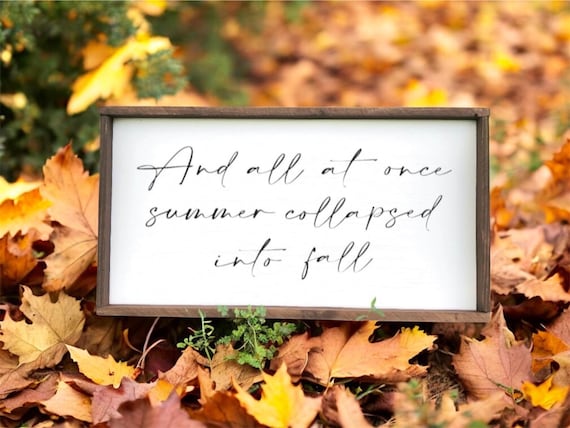 Rustic Farmhouse Fall Sign: Summer Turns to Fall Wooden Decor