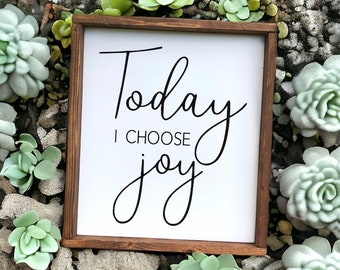 Today I Choose Joy sign - Wood Signs For Home Decor - Wood Signs - Good Morning Gorgeous Hello Handsome - Farmhouse Decor - Kitchen Signs