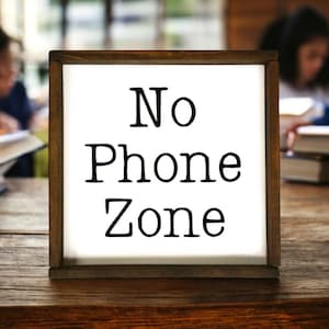 No Phone Zone Sign, Teacher Classroom Decor, Funny School Sign, Rustic Wood, Educational Humor, Classroom Rules Sign, Rustic Teacher Gift