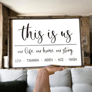 Personalized This is Us Family Name Sign, Farmhouse Wood Decor, Custom Family Name Sign, Farmhouse Family Sign, Distressed Family Name Sign