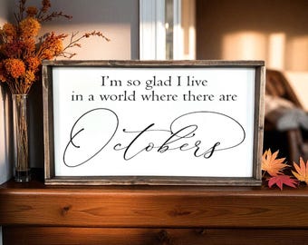 Rustic October Wood Sign, Fall Farmhouse Decor