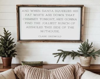 Funny Christmas Vacation Quote Sign, Rustic Holiday Decor