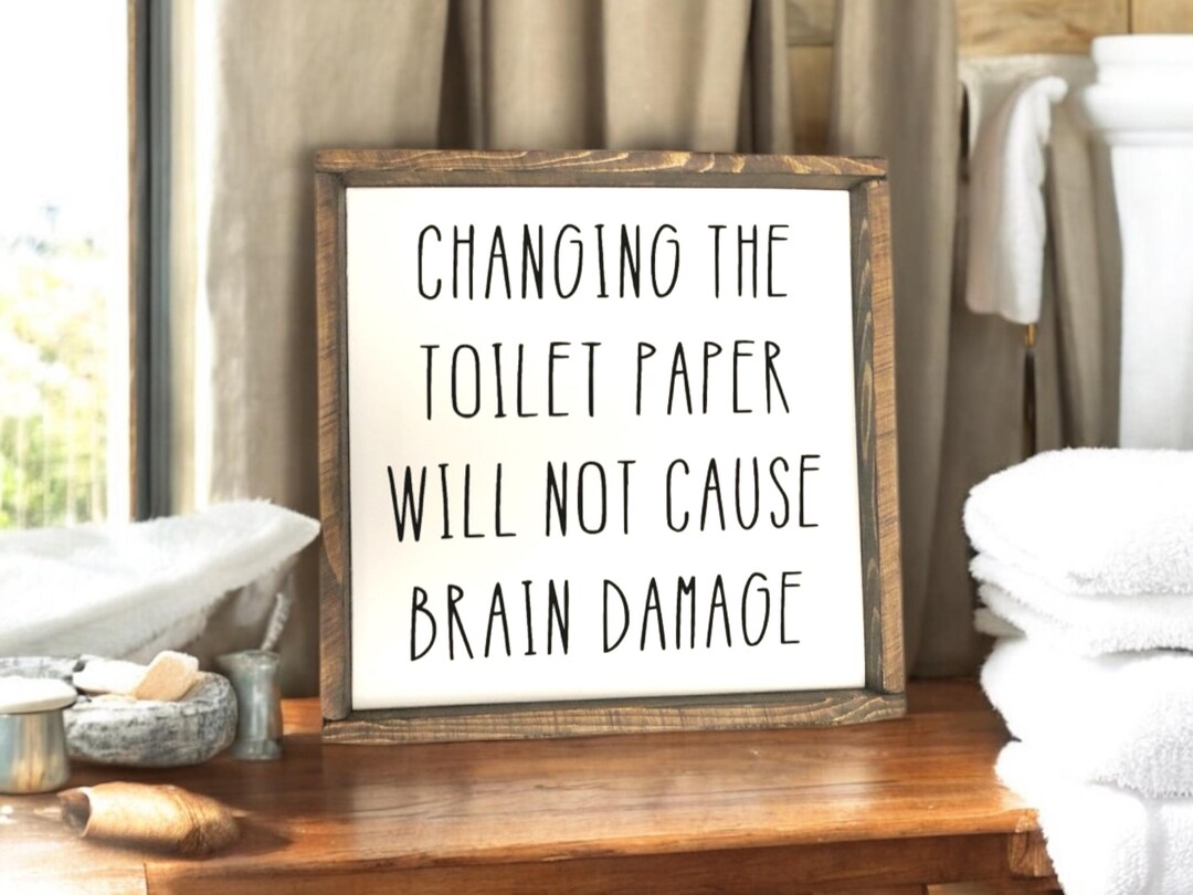 Funny Farmhouse Bathroom Wood Sign: Toilet Paper Humor Decor - Etsy