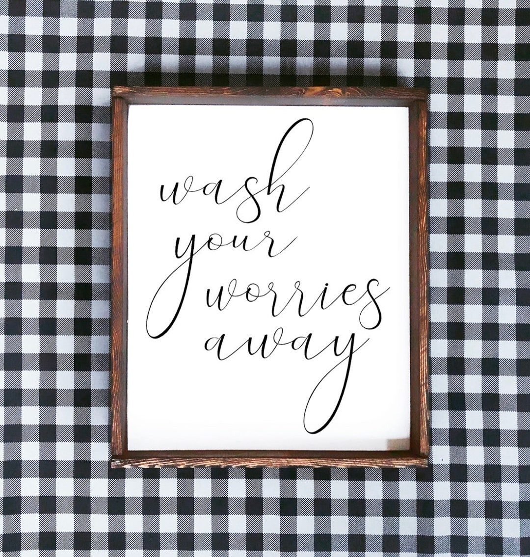 Wash Your Worries Away Sign Farmhouse Sign Wood Sign Bathroom Sign ...