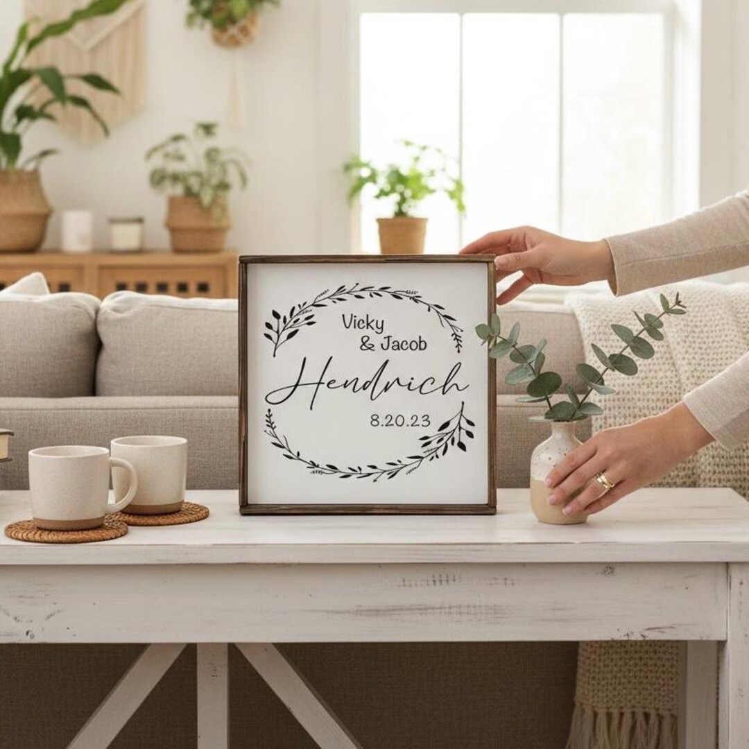 Custom Family Name Wood Sign, Personalized Last Name, Established Date ...