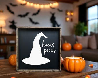 Hocus Pocus Halloween Wood Sign: Spooky Farmhouse Decor