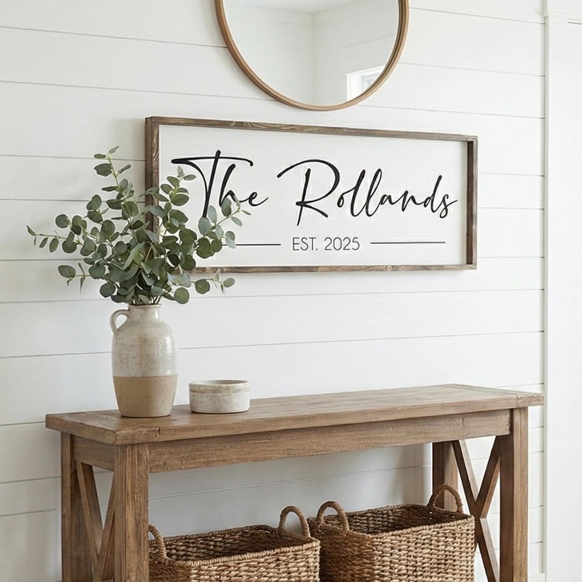 Personalized Family Name Sign With Established Date, Farmhouse Wall Decor for Living Room, Last Name Wood Sign, Wedding & Anniversary Gift - Etsy
