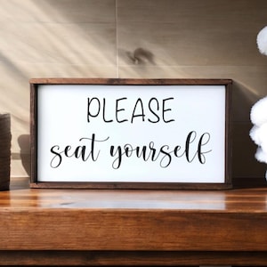 Please Seat Yourself Sign, Bathroom Humor Sign, Restroom Decor, Funny Rustic Bathroom Decor, Restroom Saying, Funny Bathroom Gift