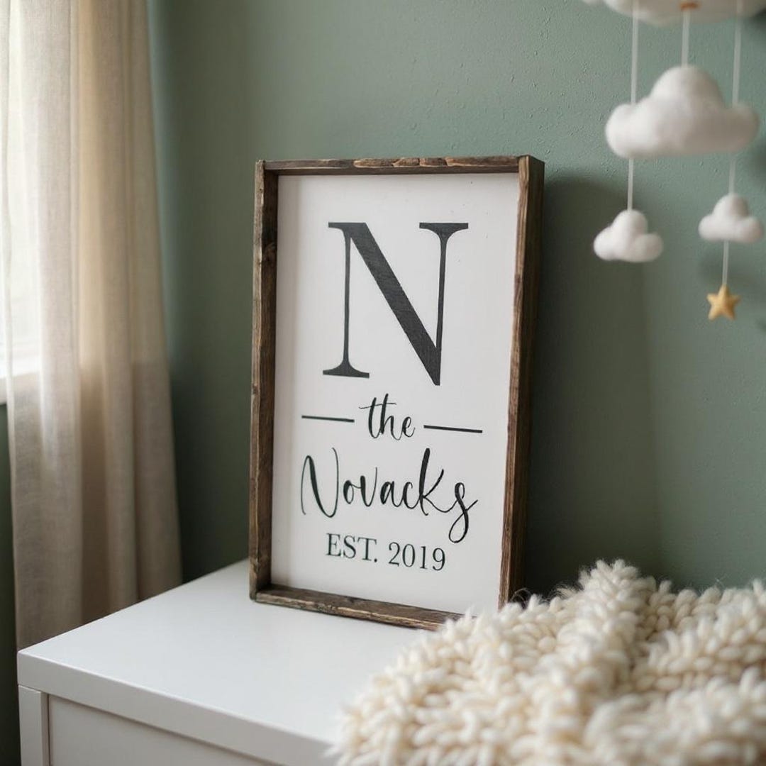 Personalized Family Name Wood Sign, Custom Wedding Gift, Housewarming ...