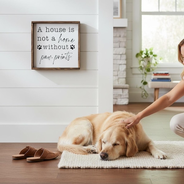 Custom Wood Pet Sign: Rustic Farmhouse Dog Decor