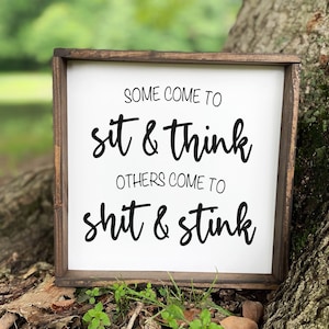 Farmhouse Funny Bathroom Sign, Bathroom Humor, Toilet Sign, Bathroom Wit Sign, Funny Toilet Decor, Rustic Bathroom Art, Bold Toilet Sign