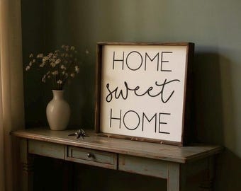Home Sweet Home Wood Sign: Rustic Farmhouse Decor