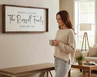 Personalized Farmhouse Welcome Sign: Custom Family Name, Established Date