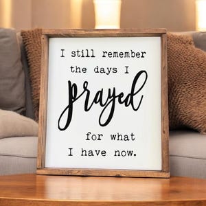 Rustic Farmhouse Wood Sign: Thankful Prayer Quote, Inspirational Wall Art