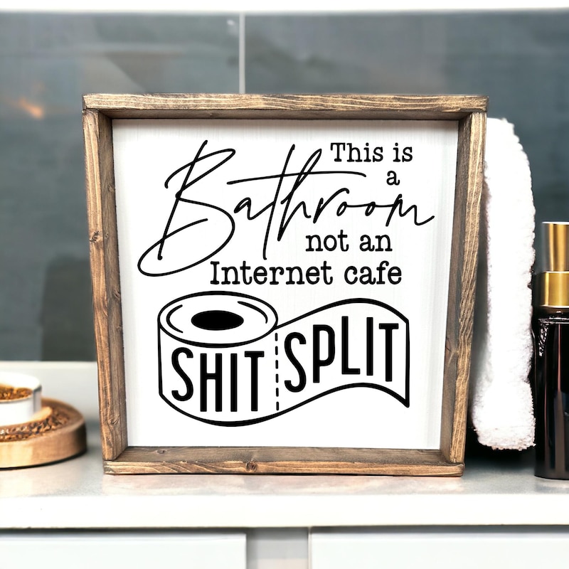Rustic Bathroom Signs - Etsy