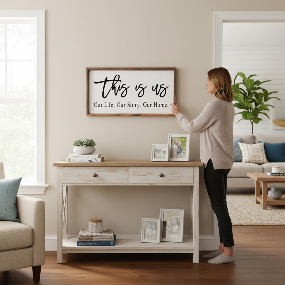Rustic 'this is Us' Wood Sign: Farmhouse Family Home Decor - Etsy