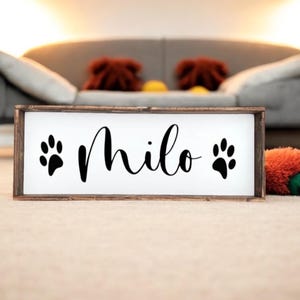 Custom Pet Name Farmhouse Wood Sign, Rustic Personalized Dog Decor, Personalized Pet Name Sign, Farmhouse Style Wood Decor, Custom Cat Decor