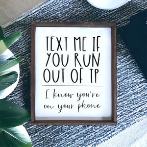 Funny Bathroom Decor, Toilet Paper Wood Sign, Rustic Bathroom Wall Art, Hilarious Bathroom Accessory, Bathroom Humor Wood Sign, Handmade