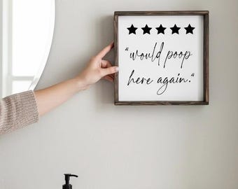 Funny Bathroom Sign: Rustic Farmhouse Toilet Humor Decor