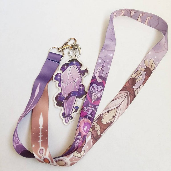 Dark Crystal Lanyard with Crystal Charm