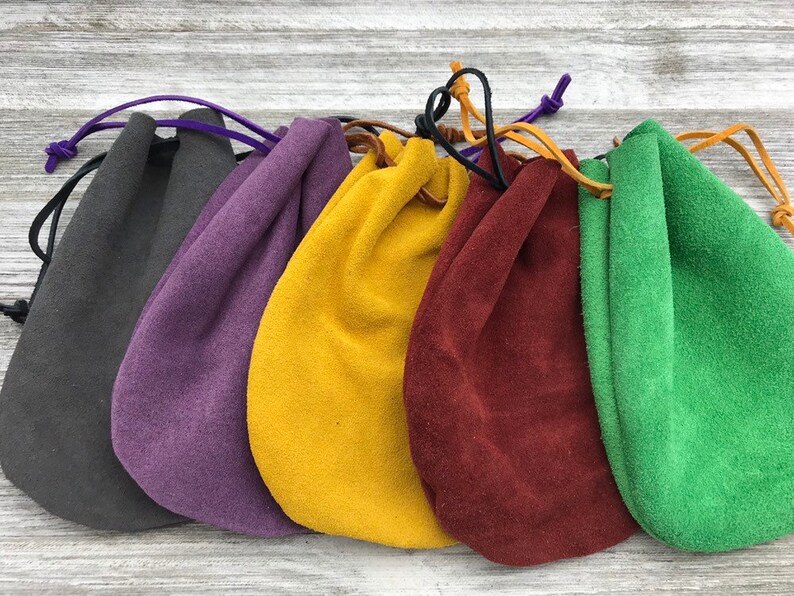 Medium Leather Drawstring Pouch 6.5inch X 5inch Marble Etsy