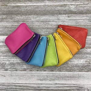 6"großes Ledermäppchen, Münzbeutel, Münzbeutel, Geldbörse, Made In USA