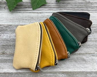 Deerskin Purse, Medium Zipper Pouch (4.8 inch length), Leather Coin Pouch, Super Soft, Buckskin Purse, Credit Card Holder, Made In USA.