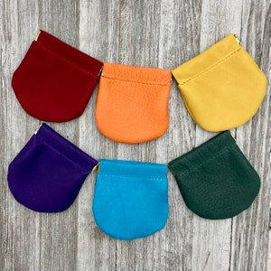 Borsa in pelle di daino, portamonete schiacciato, grande portamonete pop, borsa in pelle, astuccio portamonete in pelle, super morbida, borsa in pelle di daino, realizzata negli USA.