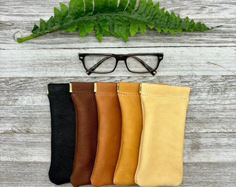 Deerskin Leather Eyeglass Cases,Buckskin Leather Eyeglass Holders, Super Soft, Wonderful Gift, Made In USA.