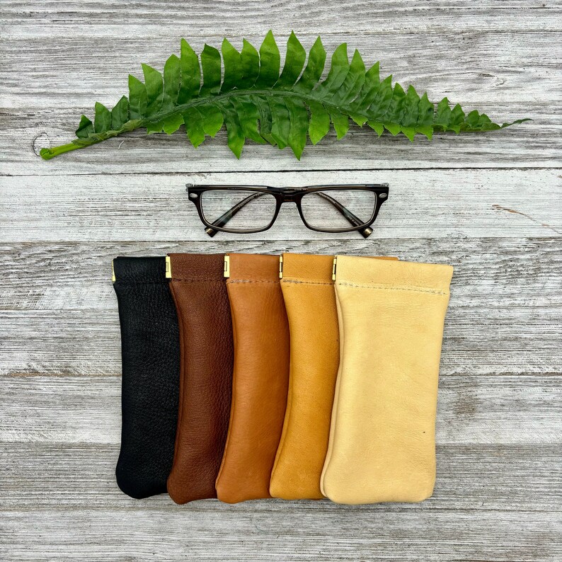 Deerskin Leather Eyeglass Cases,Buckskin Leather Eyeglass Holders, Super Soft, Wonderful Gift, Made In USA. image 1