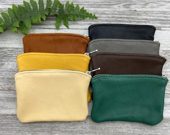 Deerskin Purse, Large Zipper Pouch (6 inch length), Leather Purse, Leather Coin Pouch, Super Soft, Buckskin Purse, Made In USA.