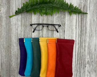 Hirschleder Brillenetui, Wildleder Brillenhalter, super weich, handgemachtes Geschenk, hergestellt in den USA