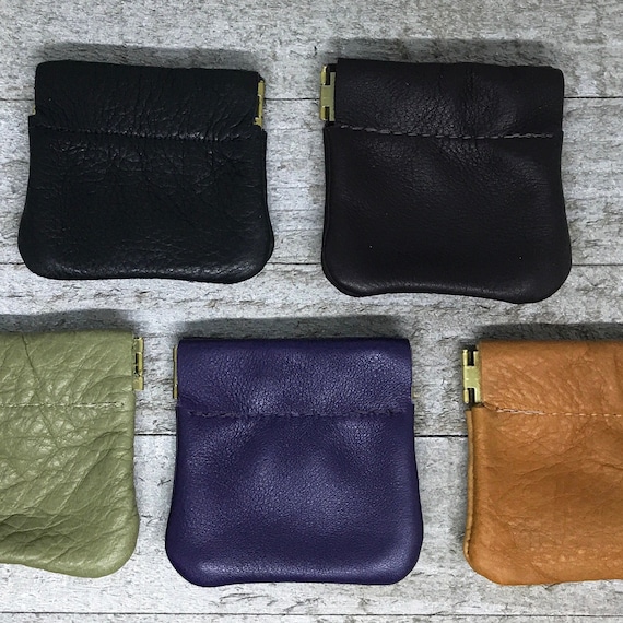 Leather Squeeze Coin Case Small Size leather Pop Coin Case leather Coin Pouch Leather Coin Wallet Etsy Ireland