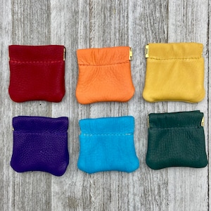 Borsa in pelle di daino, portamonete schiacciato, piccolo portamonete Pop, borsa in pelle, astuccio portamonete in pelle, super morbida, borsa in pelle di daino, realizzata negli Stati Uniti.