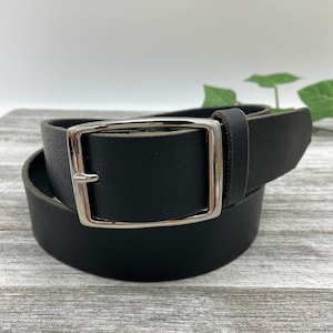 1 1/2” Black Leather Belt – Durable, Strong, Solid, Handmade in USA