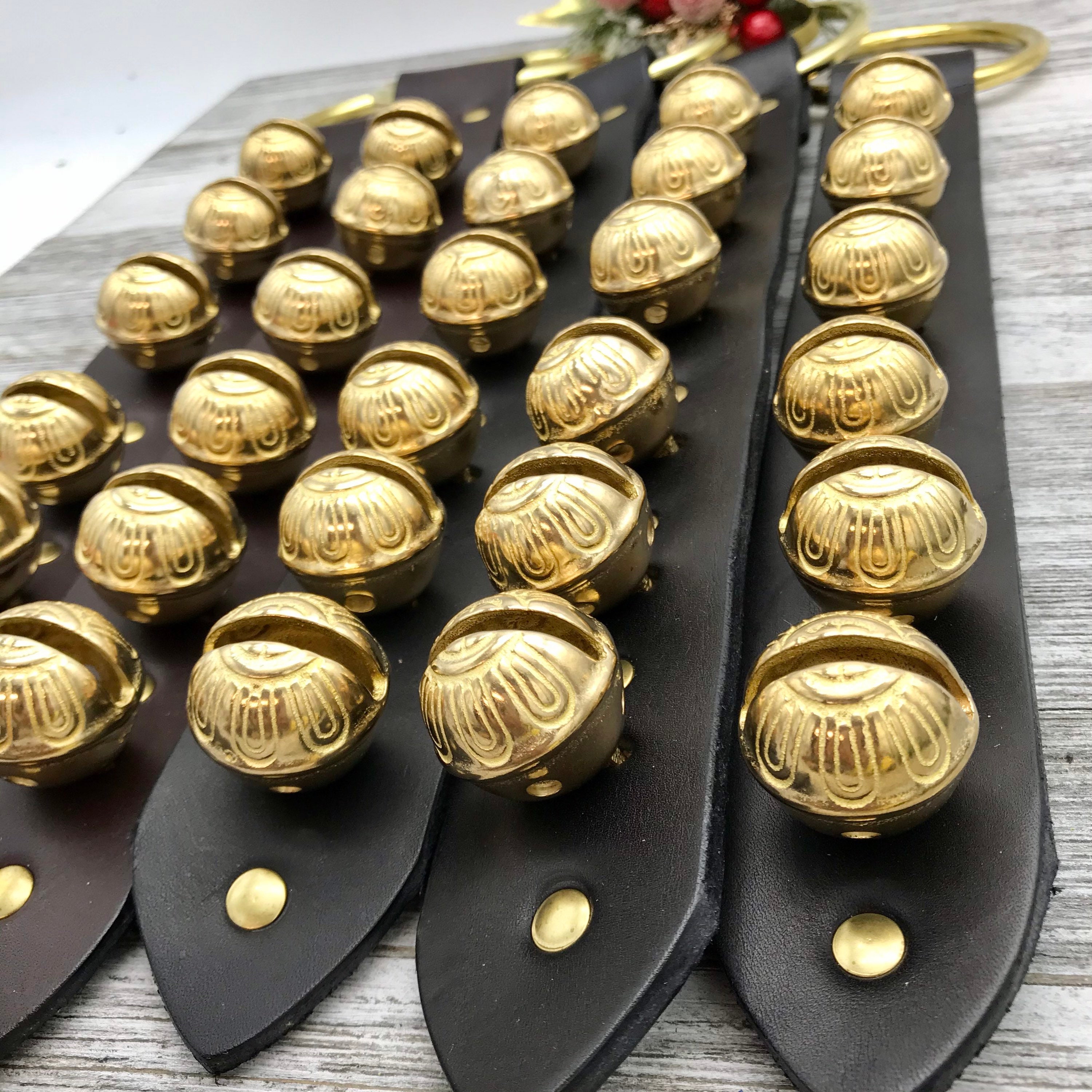 6 Authentic Solid Brass Sleigh Bells With A Door Etsy
