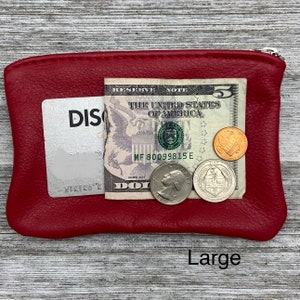 Deerskin Purse, Large Zipper Pouch 6 inch length, Leather Purse, Leather Coin Pouch, Super Soft, Buckskin Purse, Made In USA. image 4