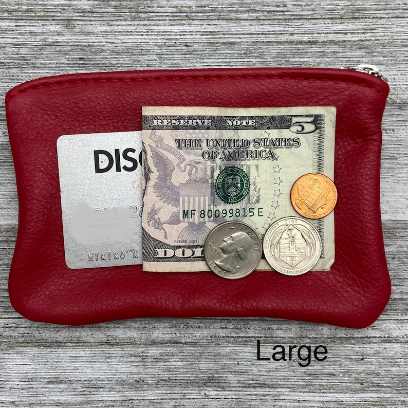 Deerskin Purse, Large Zipper Pouch 6 inch length, Leather Purse, Leather Coin Pouch, Super Soft, Buckskin Purse, Made In USA. image 4