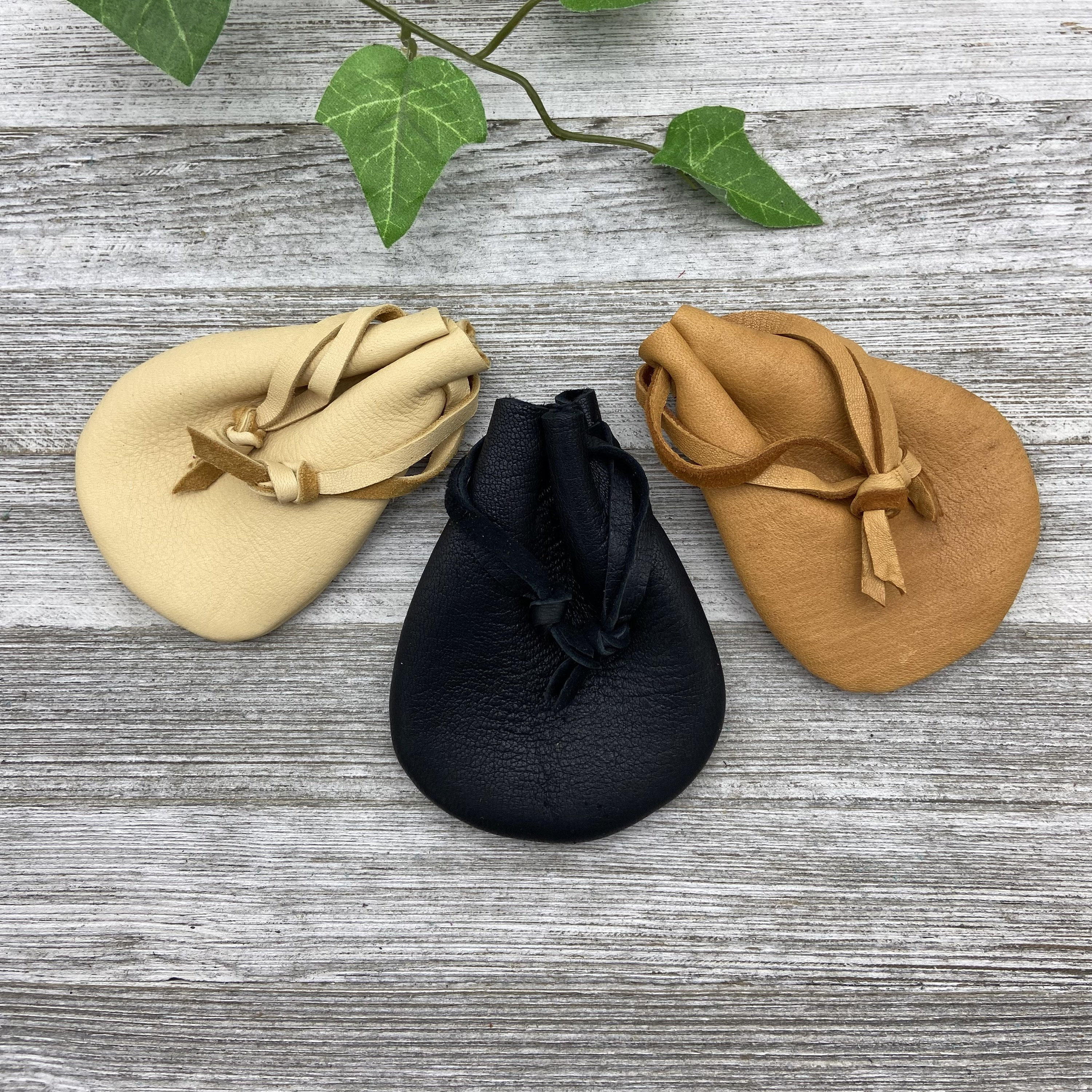 Small MASSES DEER SKIN DRAWSTRING ドローストリングバッグ ブラック